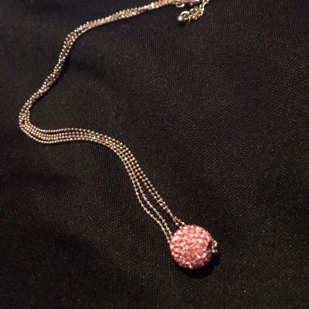 Pink ball pendant necklace